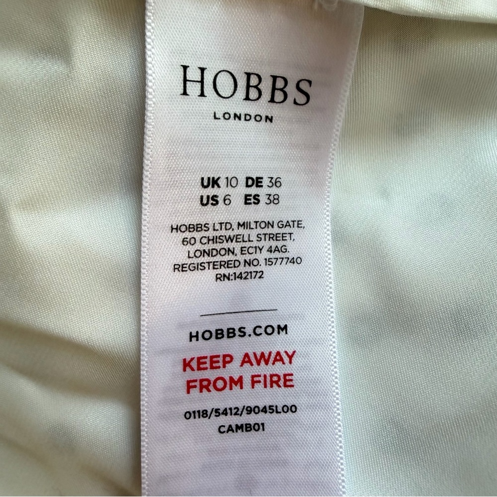 Hobbs Della Polka Dot Midi Dress Ivory Black Sleeveless Fit & Flare 36273 - Picture 9 of 12